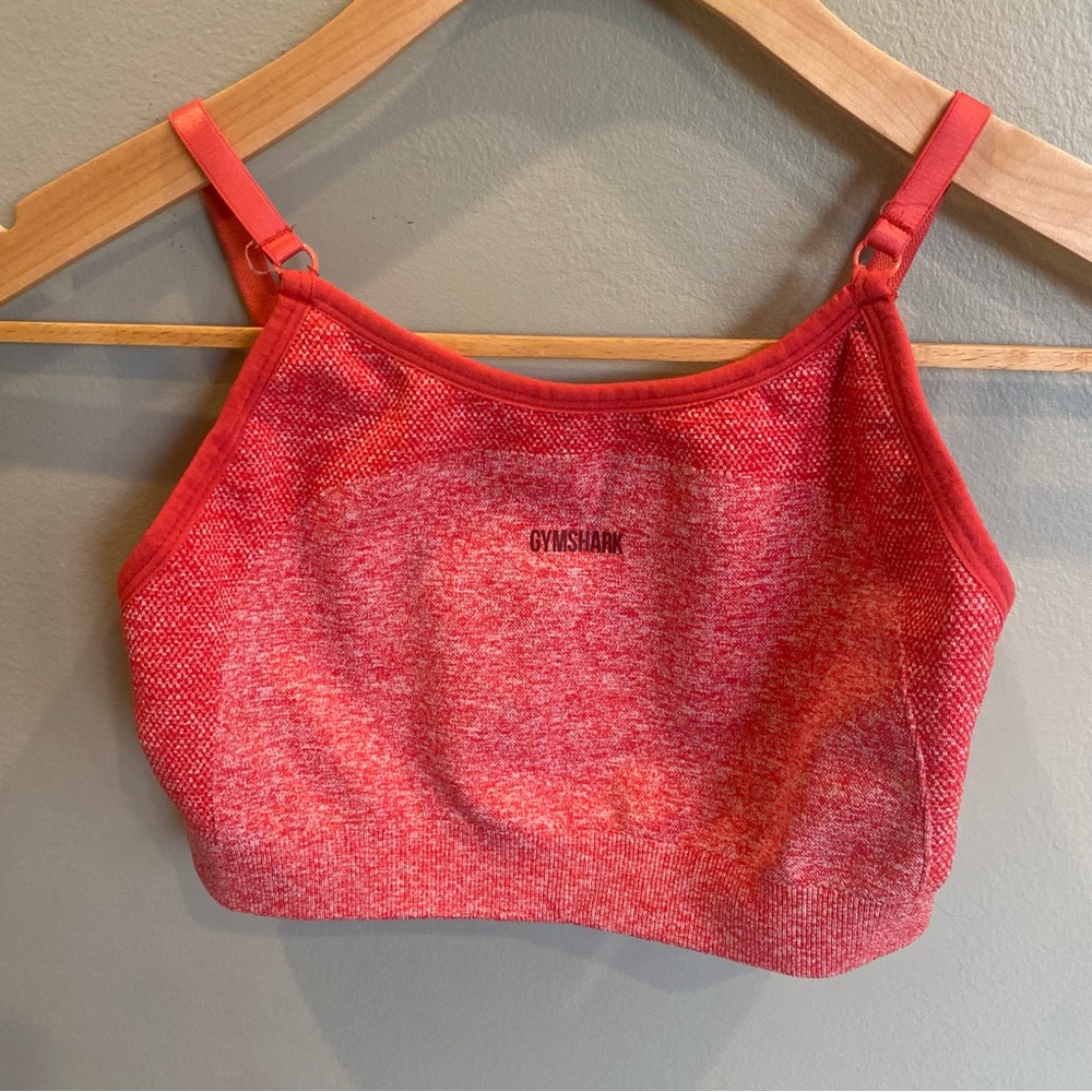 Gymshark Flex Strappy (LOW SUPPORT) Coral Heather Sports Bra - Picture 2 of 4